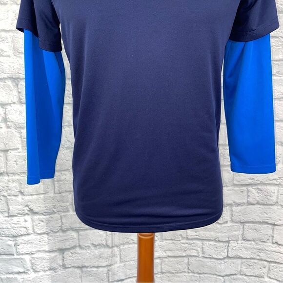 zeroXposure boys dri fit hoodie navy/light blue sz 18 - Picture 3 of 10